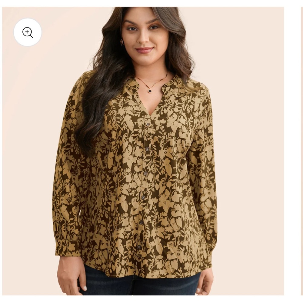NWT BloomChic 18/20 brown patterned top